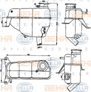 8MA 376 755-171 HELLA vyrovnávacia nádobka chladiacej kvapaliny 8MA 376 755-171 HELLA