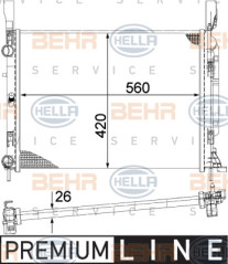 8MK 376 755-521 HELLA chladič motora 8MK 376 755-521 HELLA