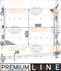 8MK 376 755-531 HELLA chladič motora 8MK 376 755-531 HELLA