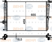 8MK 376 756-591 HELLA chladič motora 8MK 376 756-591 HELLA