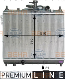 8MK 376 762-021 HELLA chladič motora 8MK 376 762-021 HELLA