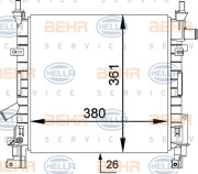 8MK 376 764-251 HELLA chladič motora 8MK 376 764-251 HELLA