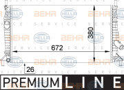 8MK 376 764-261 Chladič, chlazení motoru BEHR HELLA SERVICE *** PREMIUM LINE *** HELLA