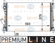 8MK 376 764-441 HELLA chladič motora 8MK 376 764-441 HELLA