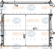 8MK 376 764-504 HELLA chladič motora 8MK 376 764-504 HELLA