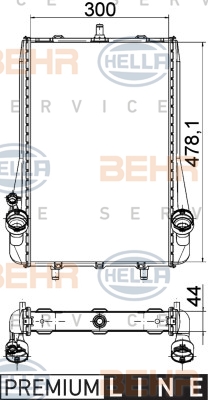 8MK 376 765-131 HELLA chladič motora 8MK 376 765-131 HELLA