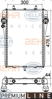 8MK 376 765-141 HELLA chladič motora 8MK 376 765-141 HELLA