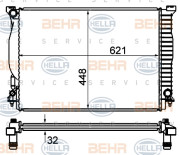 8MK 376 766-321 HELLA chladič motora 8MK 376 766-321 HELLA