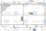 8MK 376 768-311 Chladič, chlazení motoru HELLA