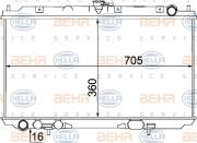 8MK 376 770-701 HELLA chladič motora 8MK 376 770-701 HELLA