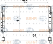 8MK 376 773-774 Chladič, chlazení motoru HELLA