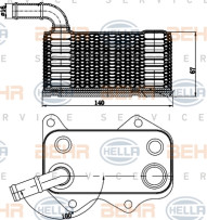 8MO 376 783-771 Olejový chladič, motorový olej HELLA