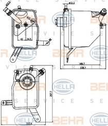 8MA 376 789-731 HELLA vyrovnávacia nádobka chladiacej kvapaliny 8MA 376 789-731 HELLA