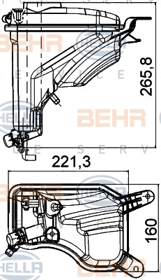 8MA 376 789-751 HELLA vyrovnávacia nádobka chladiacej kvapaliny 8MA 376 789-751 HELLA