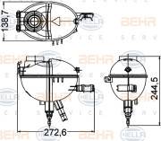 8MA 376 789-771 HELLA vyrovnávacia nádobka chladiacej kvapaliny 8MA 376 789-771 HELLA