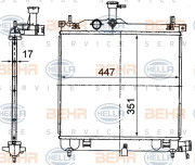 8MK 376 790-001 HELLA chladič motora 8MK 376 790-001 HELLA