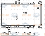 8MK 376 790-361 HELLA chladič motora 8MK 376 790-361 HELLA