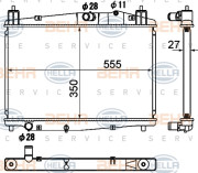 8MK 376 790-401 HELLA chladič motora 8MK 376 790-401 HELLA