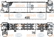 8ML 376 791-751 HELLA chladič plniaceho vzduchu 8ML 376 791-751 HELLA