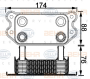 8MO 376 797-081 HELLA chladič motorového oleja 8MO 376 797-081 HELLA