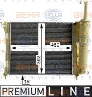 8MK 376 900-221 HELLA chladič motora 8MK 376 900-221 HELLA