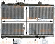 8MK 376 900-341 HELLA chladič motora 8MK 376 900-341 HELLA