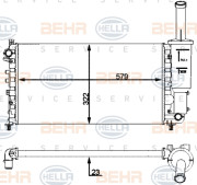 8MK 376 901-081 HELLA chladič motora 8MK 376 901-081 HELLA