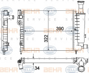 8MK 376 901-121 HELLA chladič motora 8MK 376 901-121 HELLA