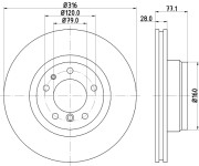 8DD 355 104-141 HELLA brzdový kotúč 8DD 355 104-141 HELLA