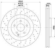 8DD 355 110-131 Brzdový kotouč PRO HELLA