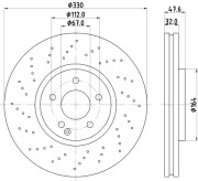 8DD 355 110-171 Brzdový kotouč HELLA