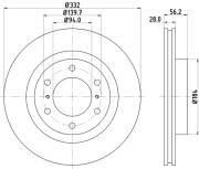 8DD 355 114-581 Brzdový kotouč HELLA