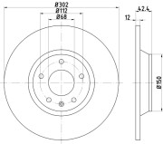 8DD 355 117-841 Brzdový kotouč PRO HELLA