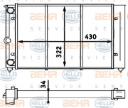 8MK 376 713-321 HELLA chladič motora 8MK 376 713-321 HELLA