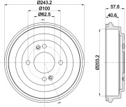 8DT 355 301-881 HELLA brzdový bubon 8DT 355 301-881 HELLA