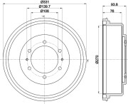 8DT 355 302-611 HELLA brzdový bubon 8DT 355 302-611 HELLA