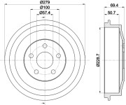 8DT 355 303-101 Brzdový buben HELLA