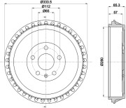 8DT 355 303-491 Brzdový buben HELLA