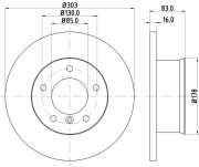 8DD 355 100-391 Brzdový kotouč HELLA