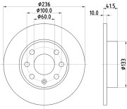 8DD 355 100-411 Brzdový kotouč HELLA