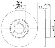 8DD 355 100-481 HELLA brzdový kotúč 8DD 355 100-481 HELLA