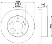 8DD 355 101-121 HELLA brzdový kotúč 8DD 355 101-121 HELLA