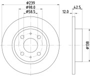 8DD 355 101-481 Brzdový kotouč HELLA