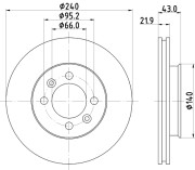 8DD 355 101-901 HELLA brzdový kotúč 8DD 355 101-901 HELLA