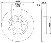 8DD 355 102-201 HELLA brzdový kotúč 8DD 355 102-201 HELLA