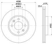 8DD 355 102-411 Brzdový kotouč HELLA