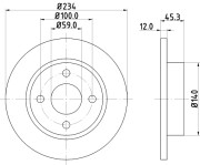 8DD 355 103-341 HELLA brzdový kotúč 8DD 355 103-341 HELLA