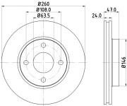 8DD 355 103-371 HELLA brzdový kotúč 8DD 355 103-371 HELLA