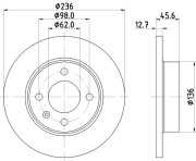 8DD 355 103-571 Brzdový kotouč HELLA