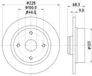 8DD 355 103-621 HELLA brzdový kotúč 8DD 355 103-621 HELLA